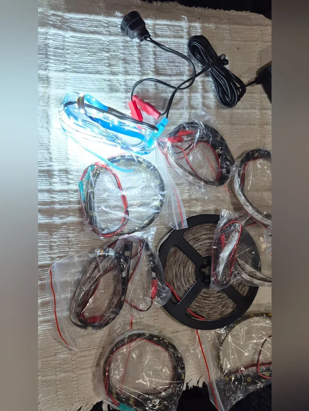 Lowest ..LED Strip Light Kit with Power Adapter - Black Lot